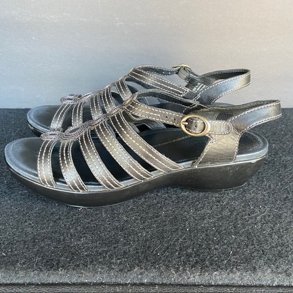 Dansko Drea Black Leather Sandals Ortho 40 - Picture 11 of 16